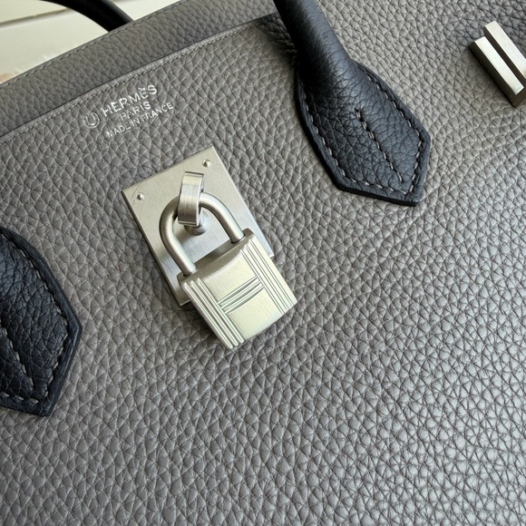 Hermès B35 Togo Two-Tone Etain Black Birkin - Picture 6 of 11